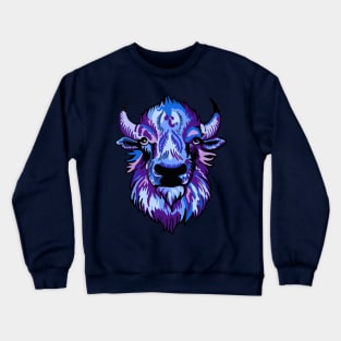 Mindful Vivid Buffalo in Purple & Blue Crewneck Sweatshirt